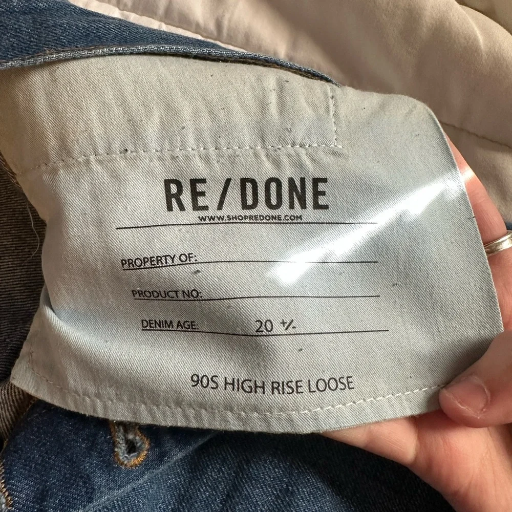RE/DONE midwash distressed 90s high rise loose fitting straight leg jeans - Picture 8 of 10